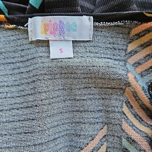 LulaRoe Sarah Open Front Duster Cardigan with Colorful Chevron Stripes Sz S NWT - Picture 12 of 15